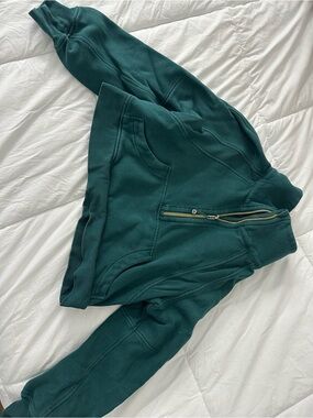 lululemon athletica Teal Green Half-Zip Pullover Hoodie